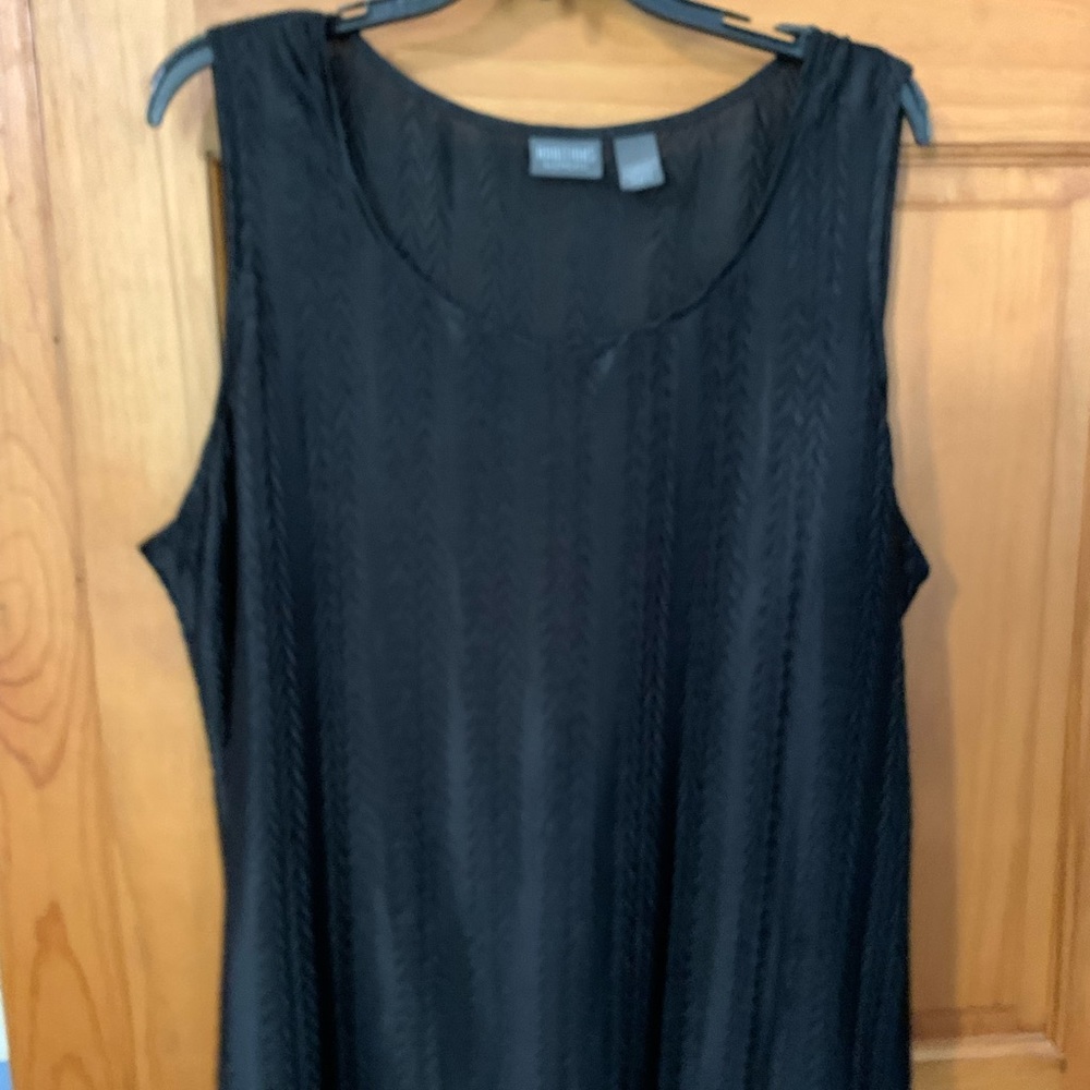 Chico’s Additions Black Polyester Textured Tank